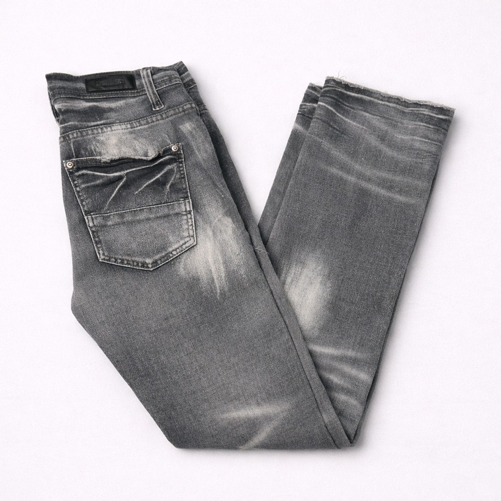 Preme Jeans Mens 30x32 Gray Distressed Skinny Stacked Streetwear Denim